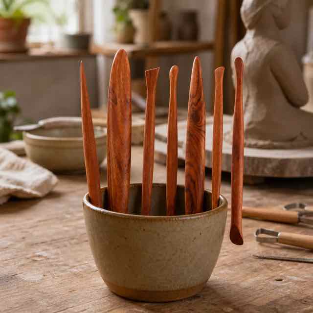 Mahogany Clay Sculpting Tool in everyday use